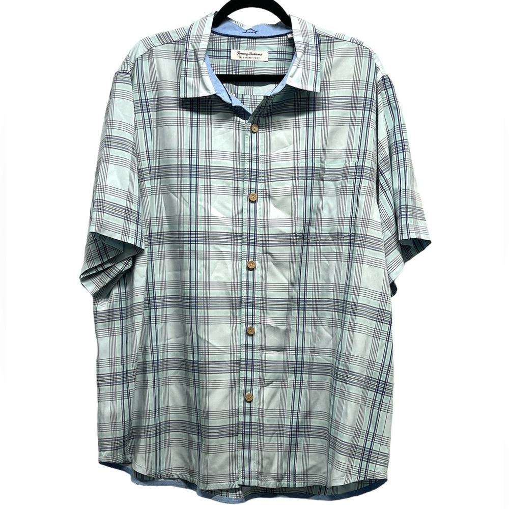 Tommy Bahama Coconut Point plaid short sleeve shirt, size XXL